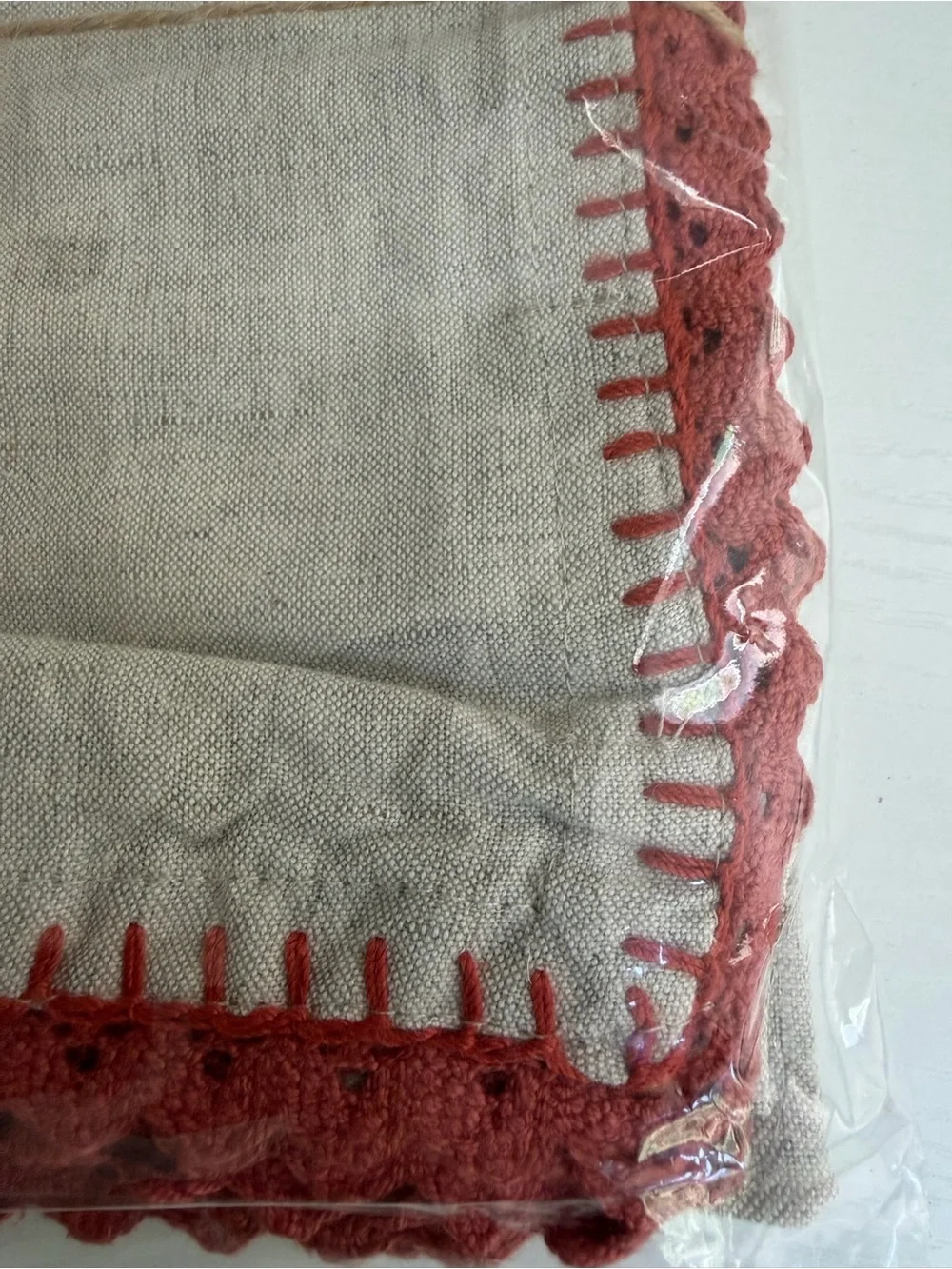 Magnolia Apricot Crochet Linen Napkins, set of 8